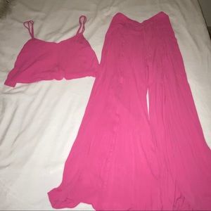 Free People pink two piece set